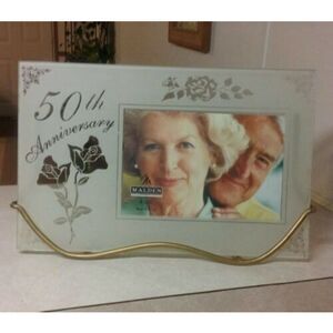 Malden 50th Anniversary Picture Frame  Stand Include 7 x 14" New Item In Box